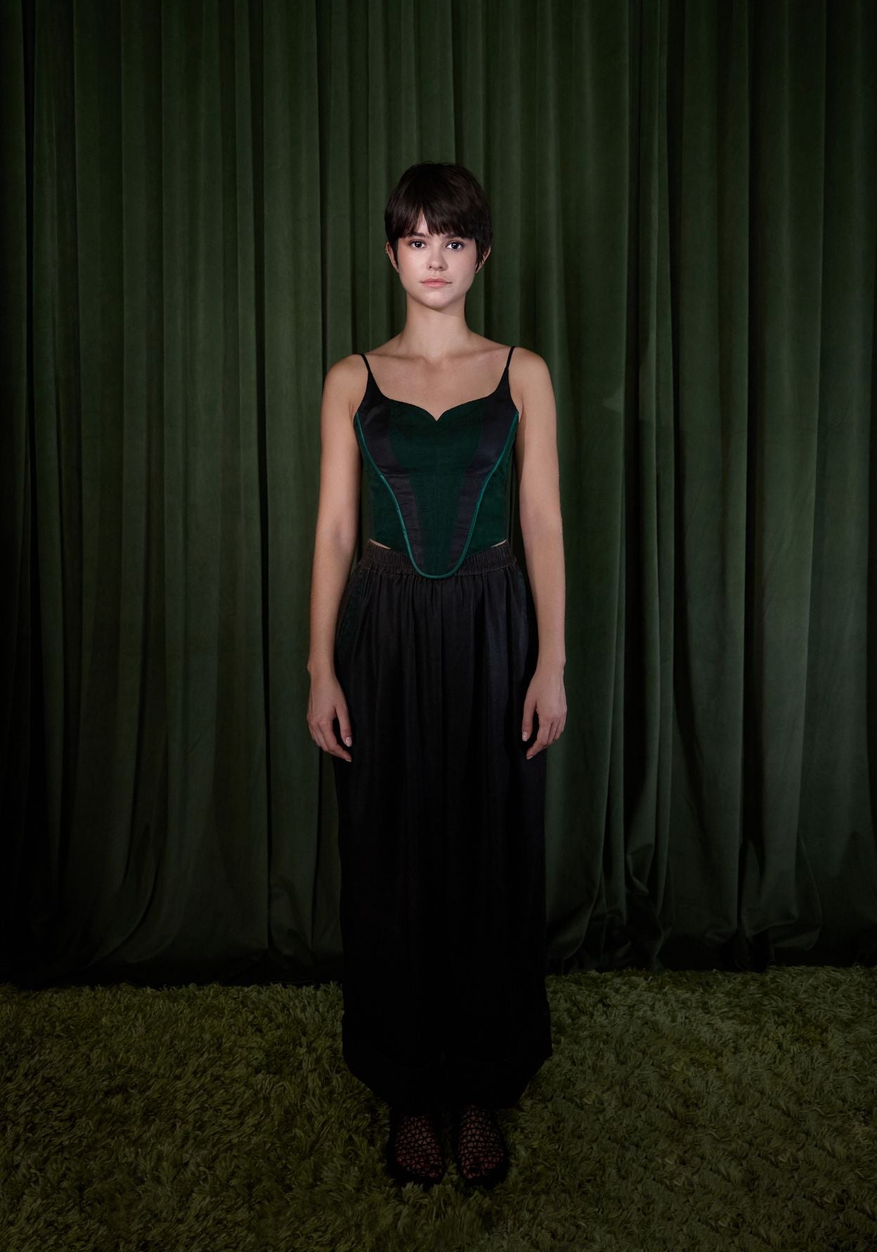 Mud-Dyed Silk Structured Corsets