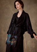 Black Jacquard Kimono
