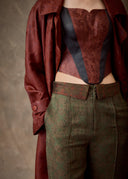 Olive & Rust Jacquard Trousers