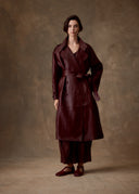 Burgundy Mud-Dyed Trench Coat