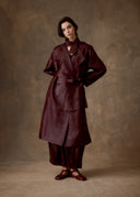 Burgundy Mud-Dyed Trench Coat