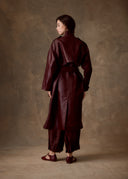 Burgundy Mud-Dyed Trench Coat