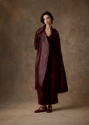 Burgundy Mud-Dyed Trench Coat