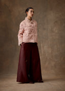 Soft Pink Fur-Trim Puffer Jacket