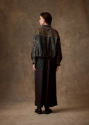 Charcoal Patterned Bomber Jacket