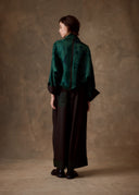Emerald Green Bird & Floral Kimono