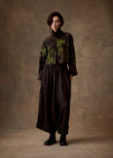 Green Botanical Cropped Jacket