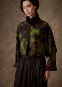 Green Botanical Cropped Jacket