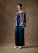 Embroidered Bird & Floral Denim Jacket