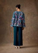 Embroidered Bird & Floral Denim Jacket