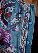 Embroidered Bird & Floral Denim Jacket
