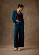 Teal Mud-Dyed Silk Jacket