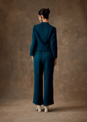 Teal Mud-Dyed Silk Jacket
