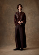 Brown Patchwork Leather Jacket