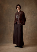 Brown Patchwork Leather Jacket