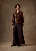 Brown Patchwork Elephant Motif Jacket