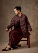 Burgundy Floral Chinese Knot Jacket