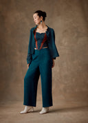 Teal Mud-Dyed Silk Shirt