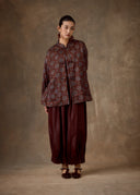 Burgundy Floral Chinese Knot Jacket