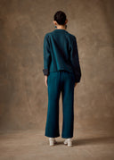 Teal Mud-Dyed Silk Shirt
