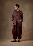 Burgundy Floral Chinese Knot Jacket