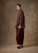 Burgundy Floral Chinese Knot Jacket