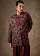Burgundy Floral Chinese Knot Jacket