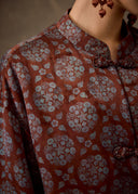 Burgundy Floral Chinese Knot Jacket