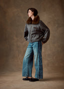 Grey Fur Collar Jacket