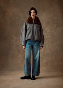 Grey Fur Collar Jacket