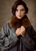 Grey Fur Collar Jacket