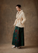 Ivory Belted Puffer Jacket