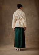 Ivory Belted Puffer Jacket