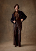 Dark Denim Cropped Fur-Lined Jacket