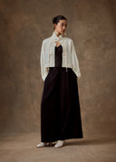 White Stand Collar Cropped Mandarin Jacket