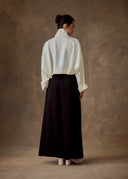 White Stand Collar Cropped Mandarin Jacket