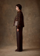 Brown Goose Down Puffer Jacket