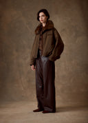 Brown Fur Collar Jacket