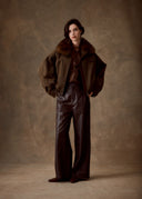 Brown Fur Collar Jacket