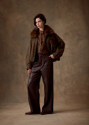 Brown Fur Collar Jacket