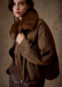 Brown Fur Collar Jacket