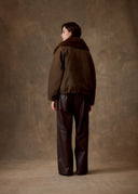 Brown Fur Trim Longline Jacket