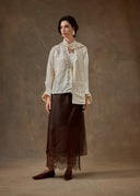 Ivory Floral Kimono with Integrated Scarf