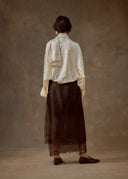 Ivory Floral Kimono with Integrated Scarf
