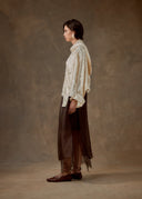 Ivory Floral Kimono with Integrated Scarf