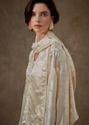Ivory Floral Kimono with Integrated Scarf