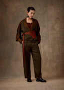 Olive & Rust Jacquard Blazer