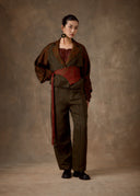 Olive & Rust Jacquard Blazer