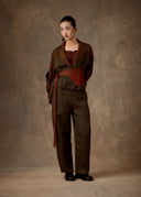 Olive & Rust Jacquard Blazer