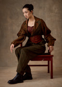 Olive & Rust Jacquard Trousers